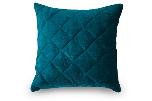Green velvet quilted cushion cover