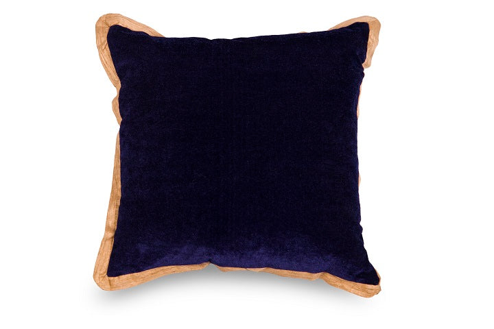 Navy velvet flange cushion