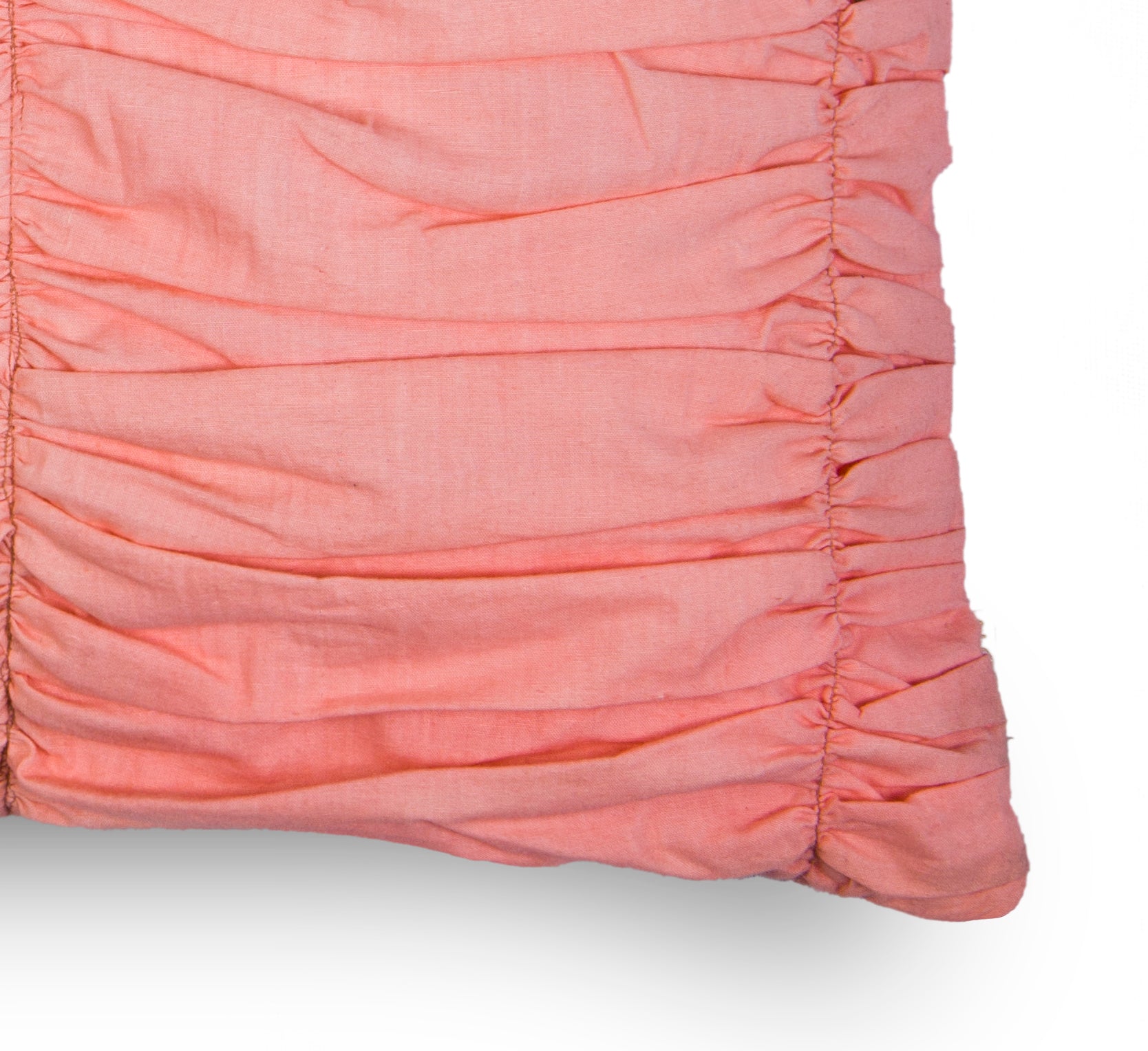 Peach gathered cushion