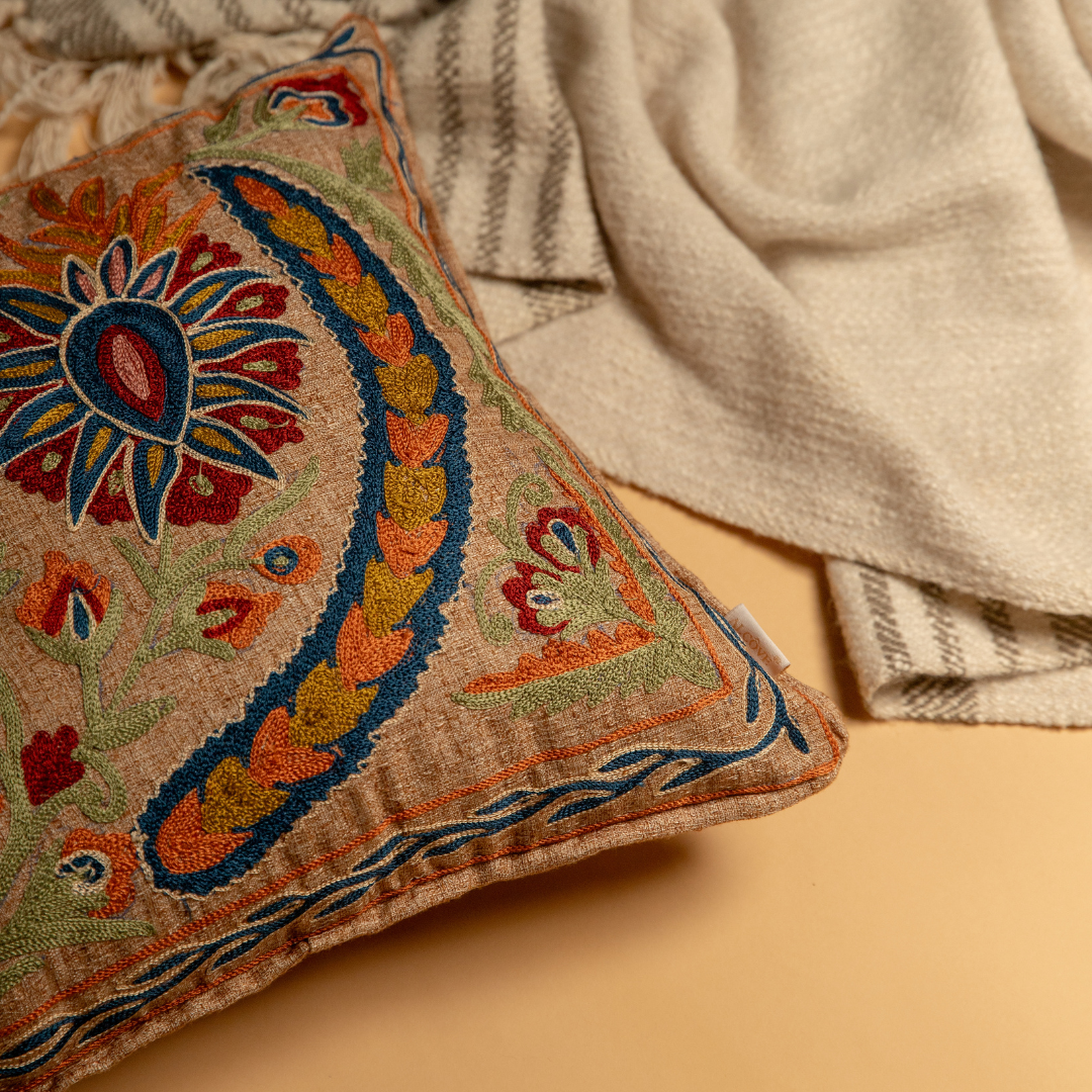 Mehru Embroidered Cushion Cover