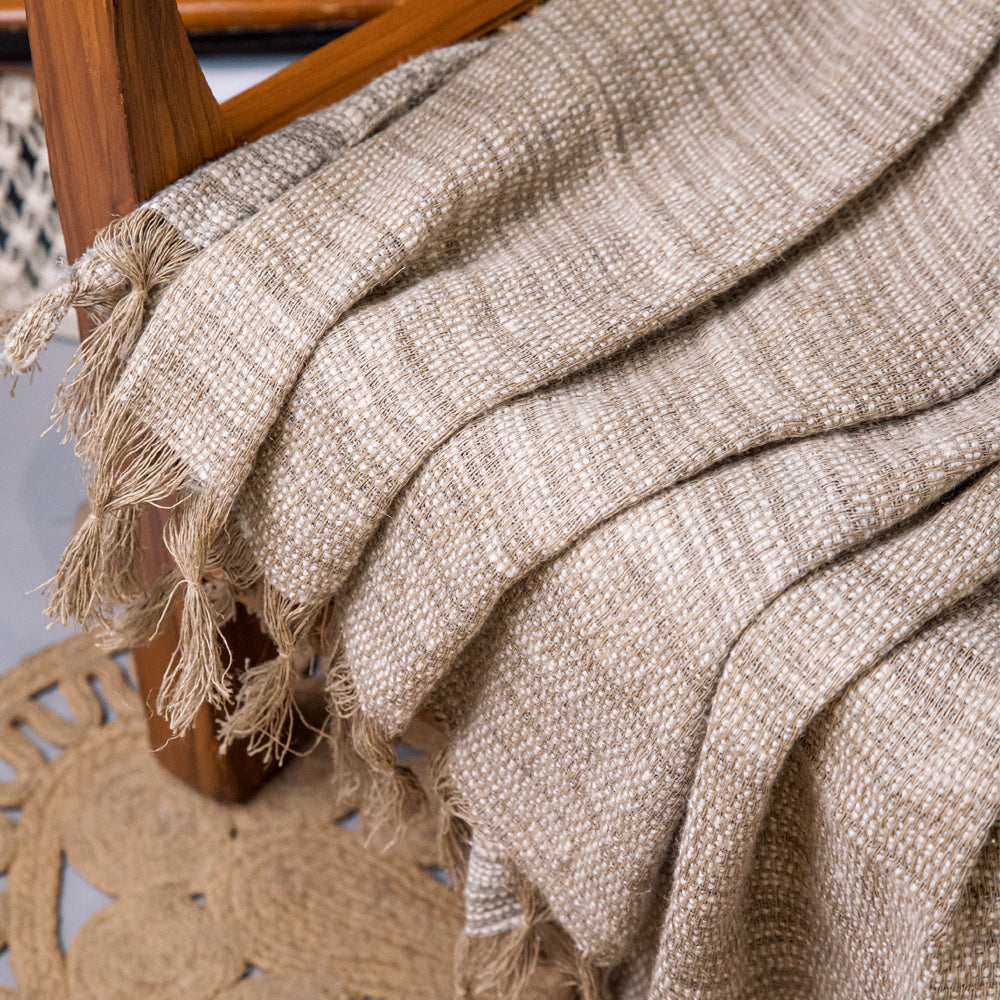 Jute Beige Throw