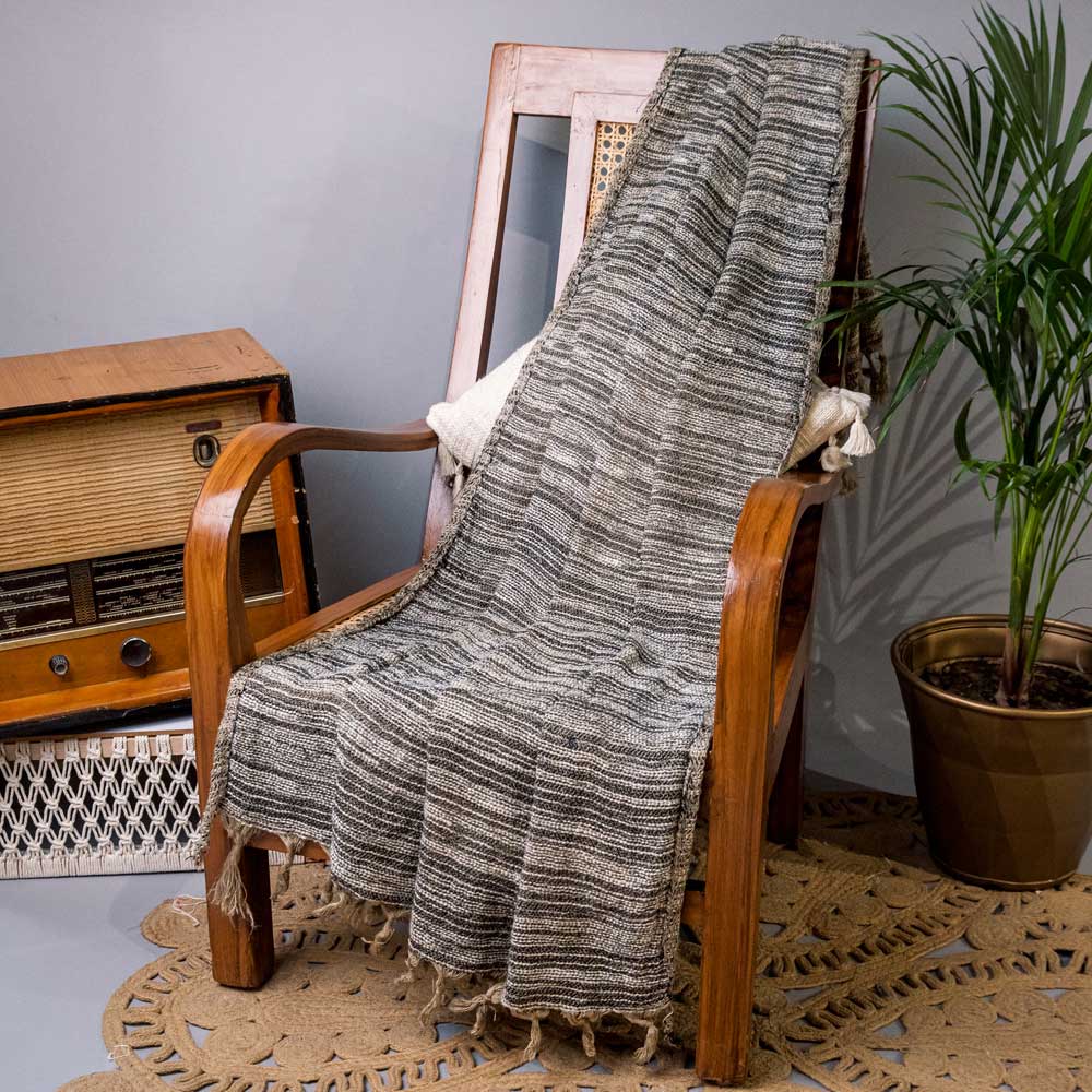 Jute Monochrome Throw