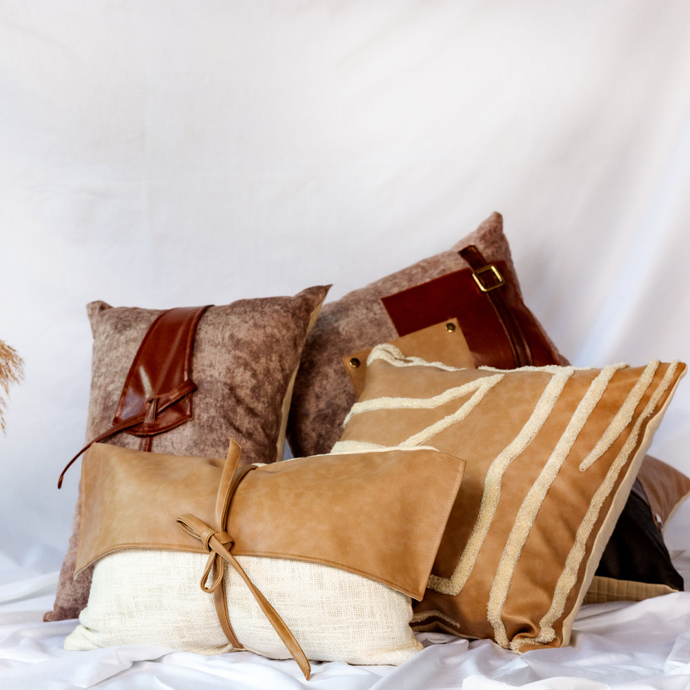 Chocolate Belted Cushion Cover
