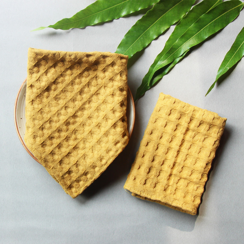 Ochre Waffle Table Napkins (set of 2)