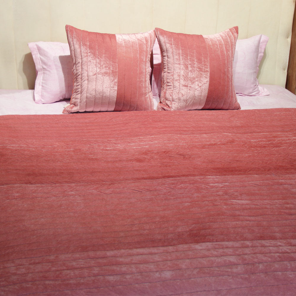 Pink Quilted Bedspread (set of 3)