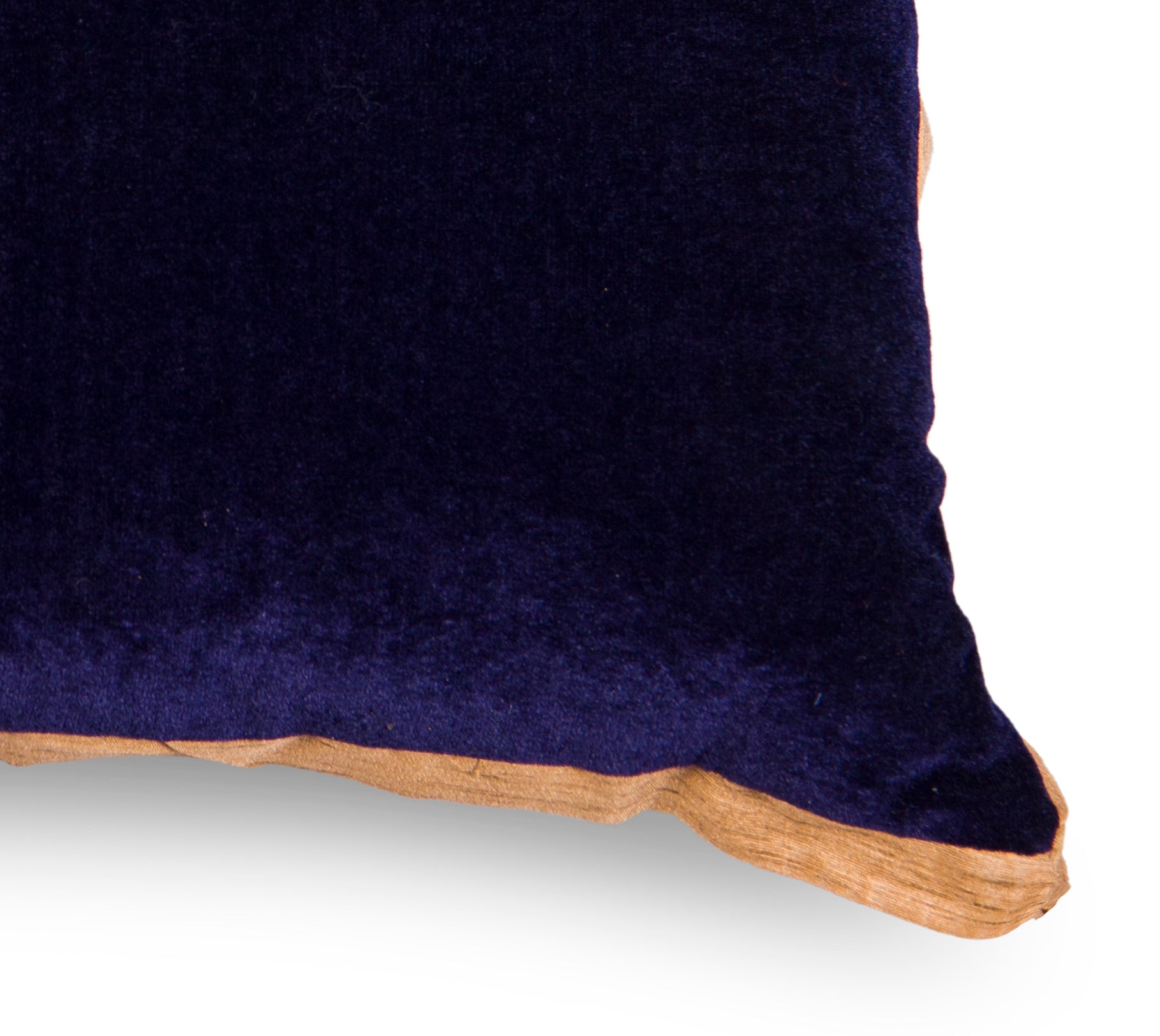 Navy velvet flange cushion