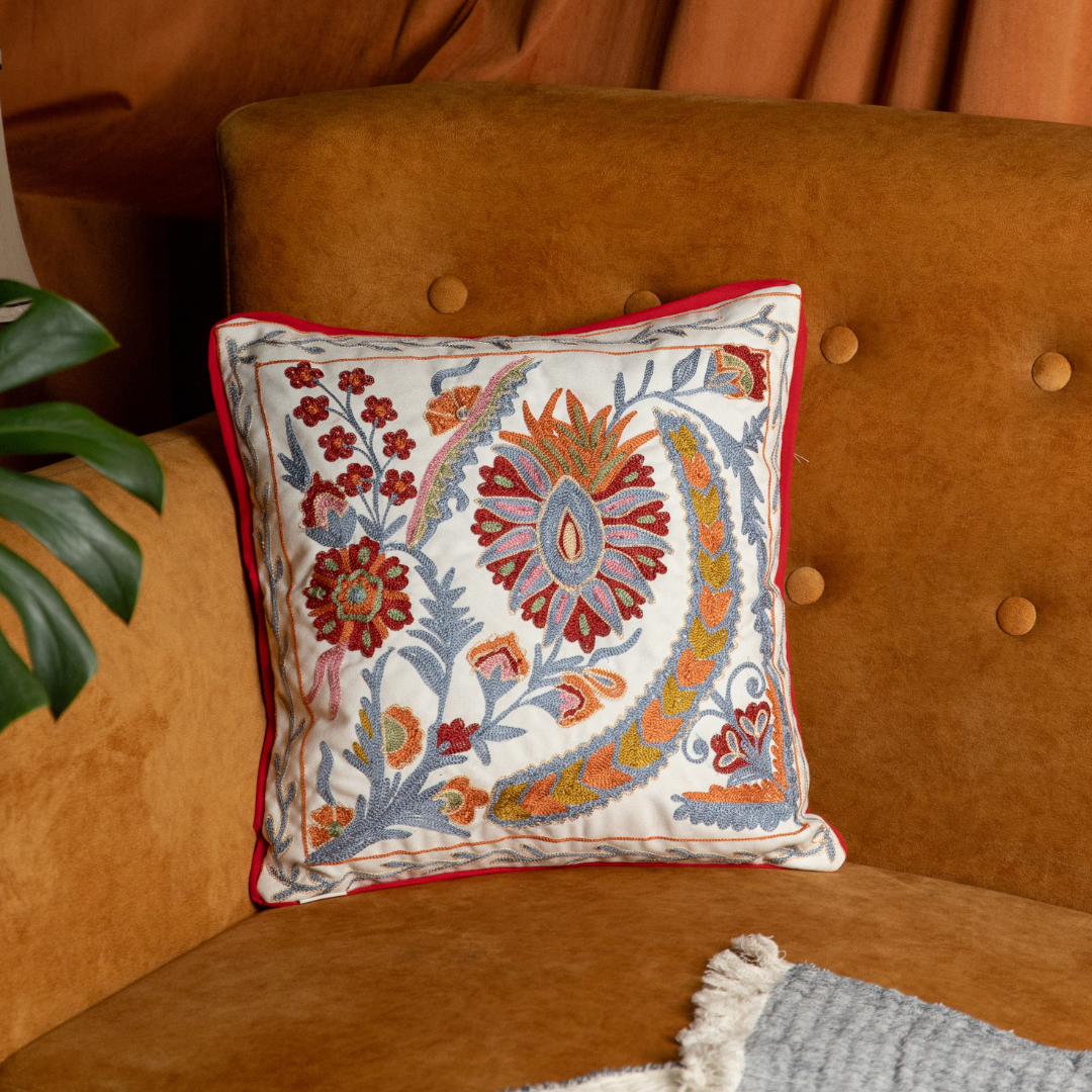 Aven Embroidered Cushion Cover