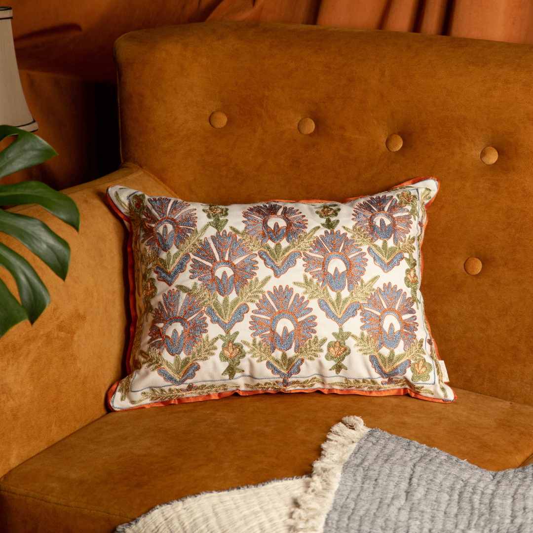 Sorrel Embroidered Cushion Cover