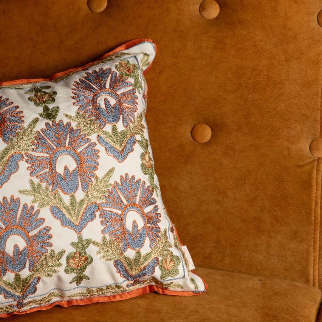 Sorrel Embroidered Cushion Cover