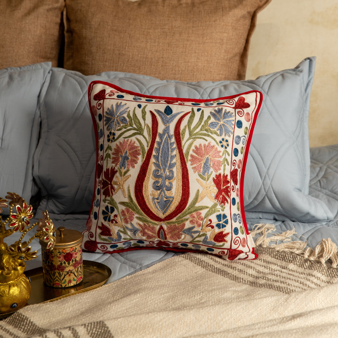 Laleh Embroidered Cushion Cover