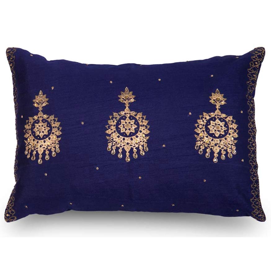 Navy Chandelier Printed Cushion Cover