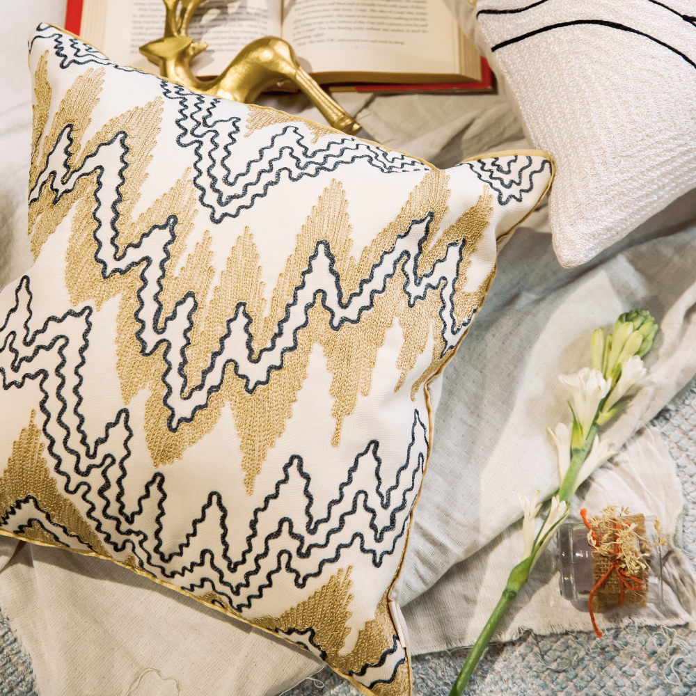 Chevron Bliss Embroiderd Cushion Cover