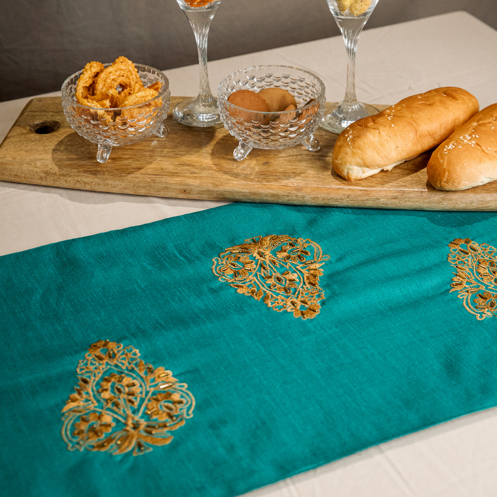 Green & Mustard Motif Runner