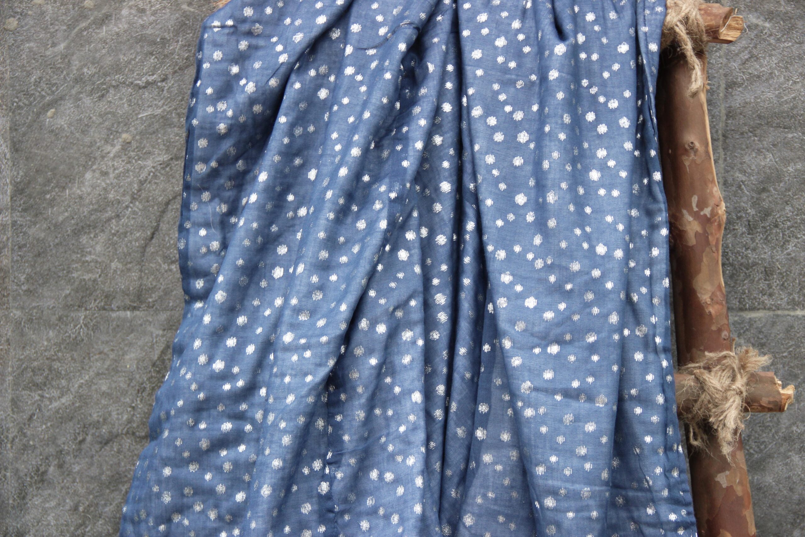 Blue & silver printed dohars