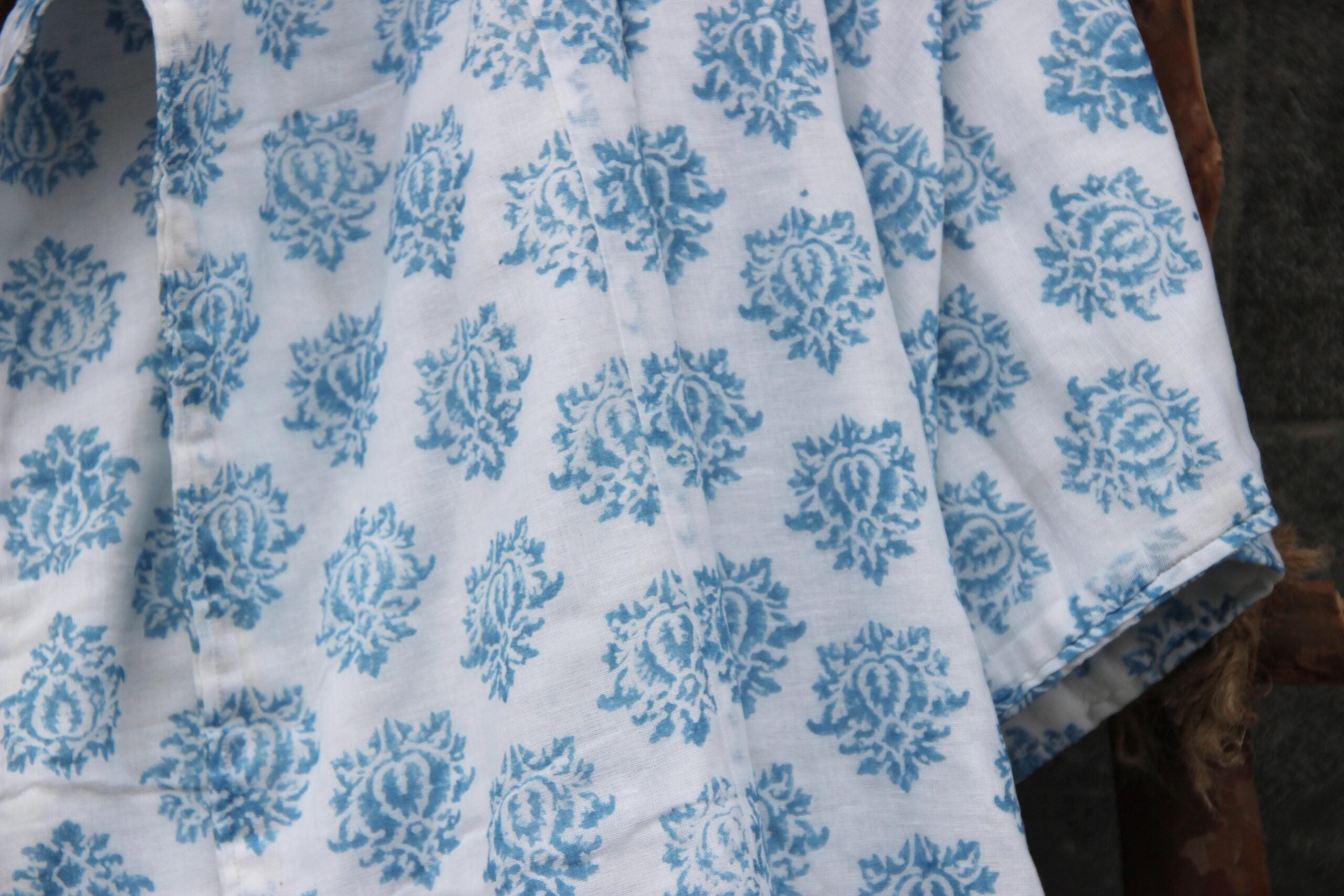 Blue & white block printed dohars