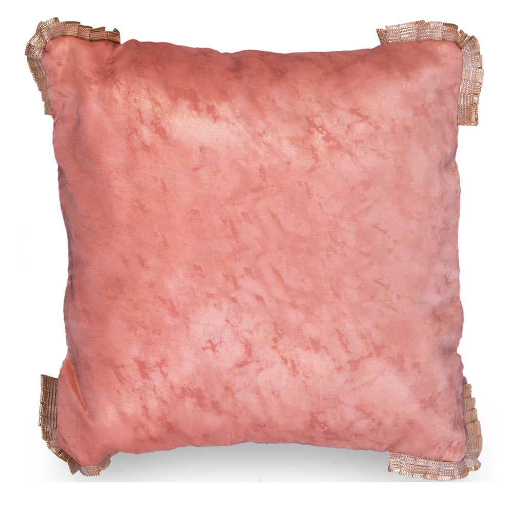 Peach marble corner lace cushion
