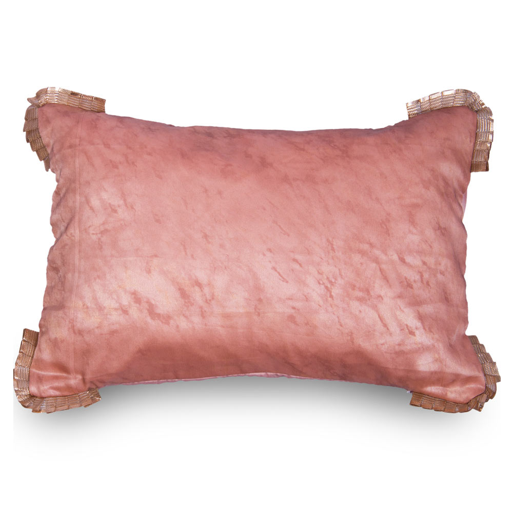 Pink lumbar corner lace cushion