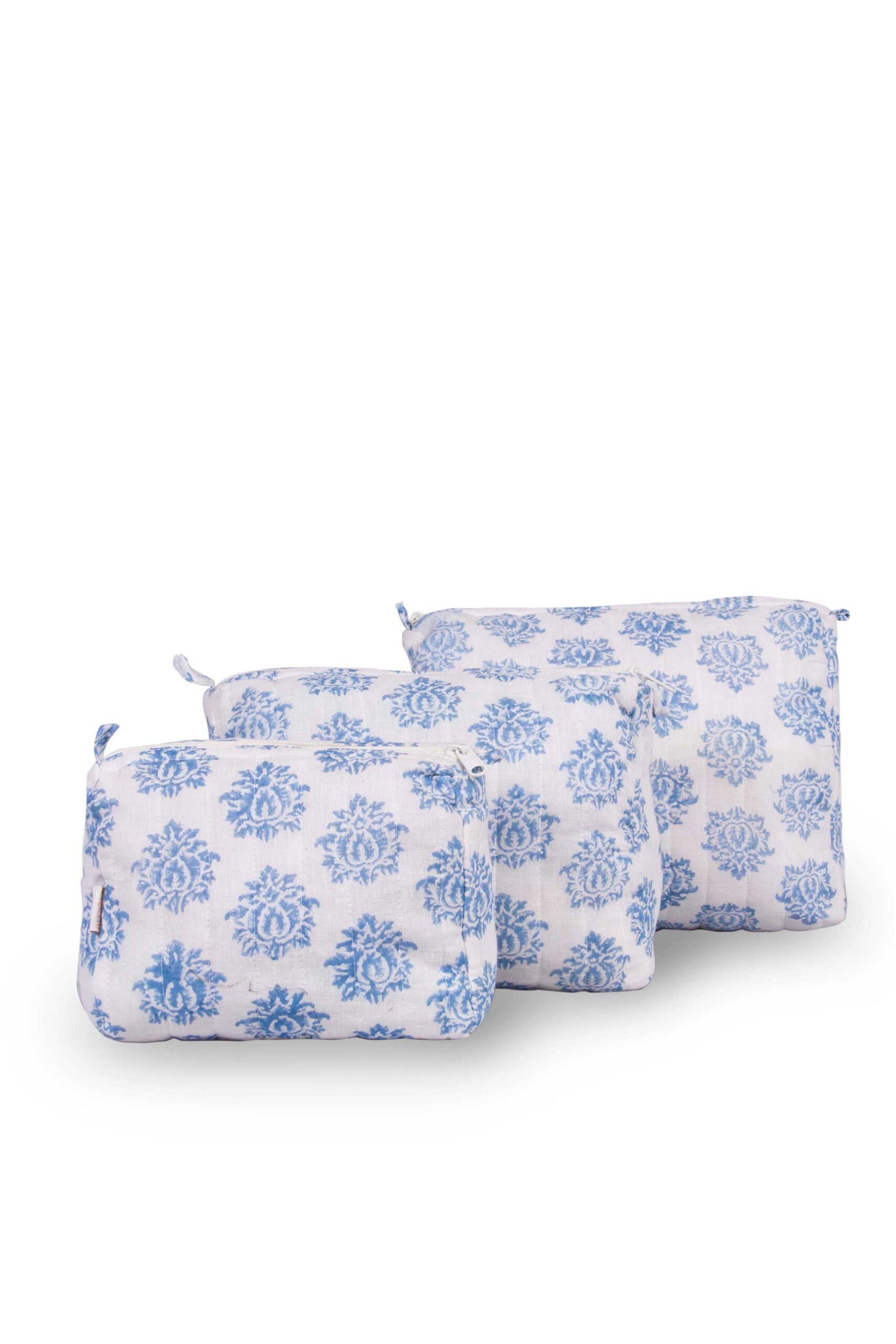Block printed travel pouches (set of 3)