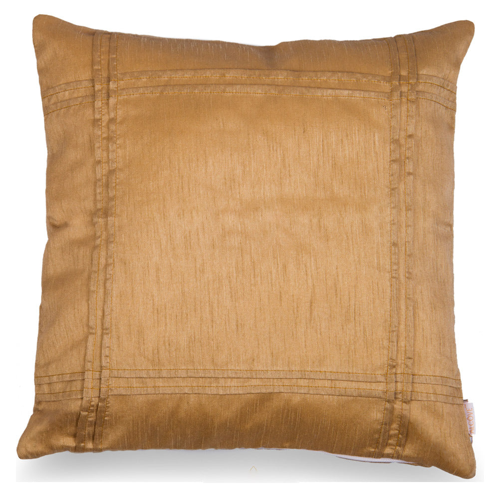 Beige basic pleated cushion cover