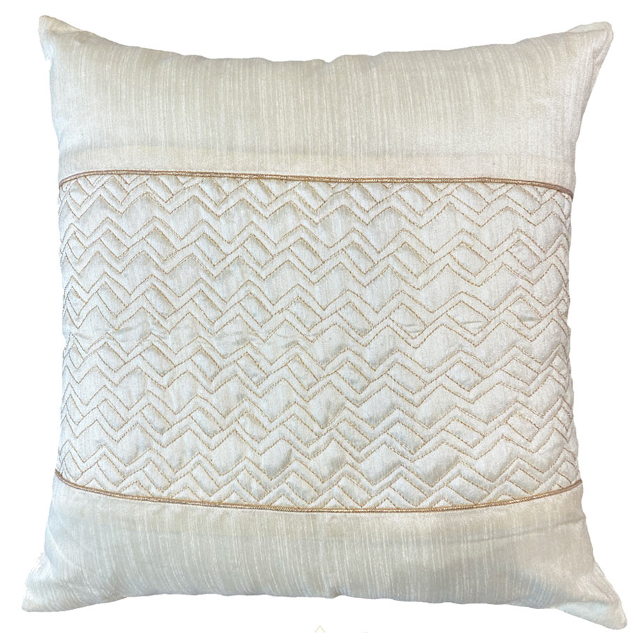 Off white quilted cushion cover
