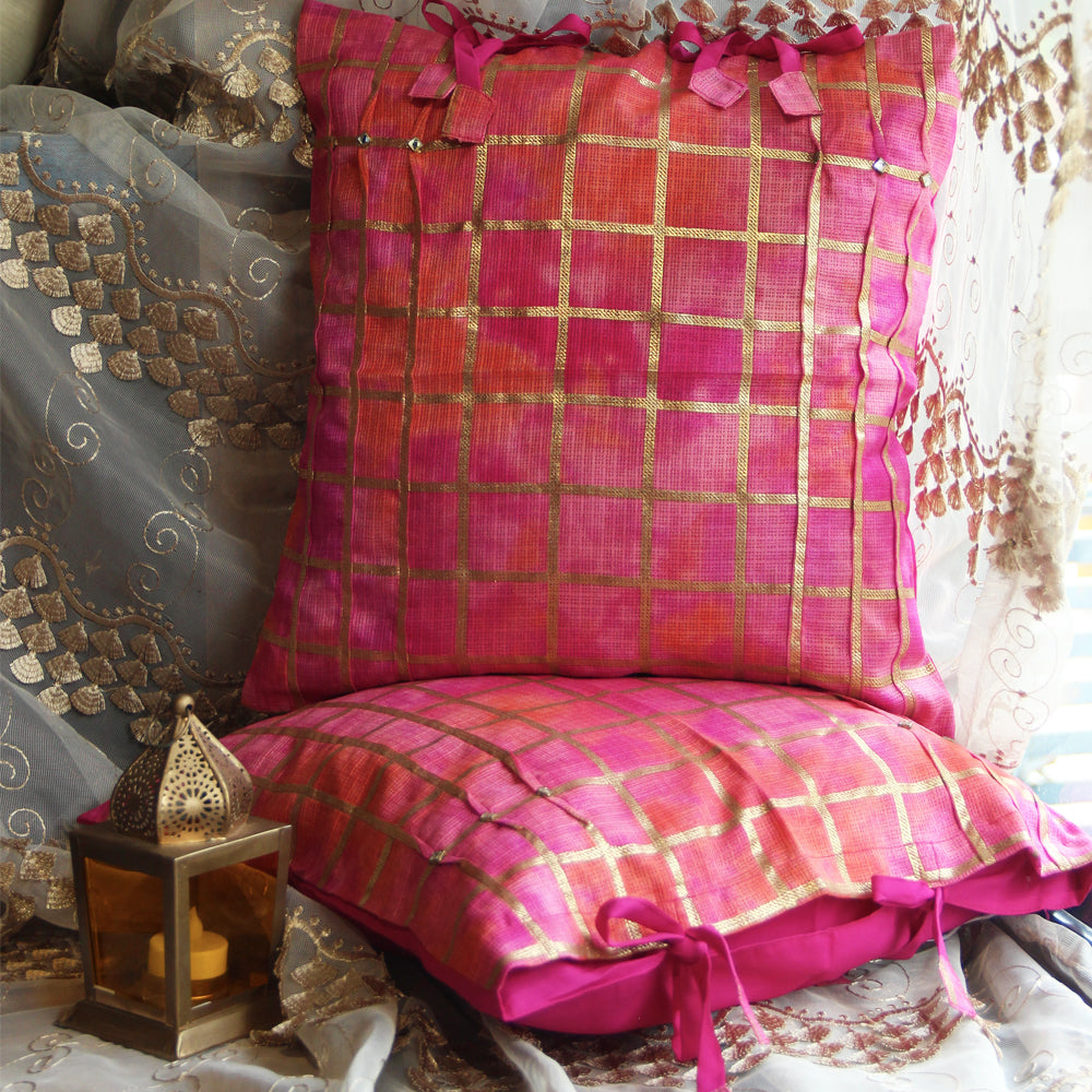 Pink Kota Printed cushion cover