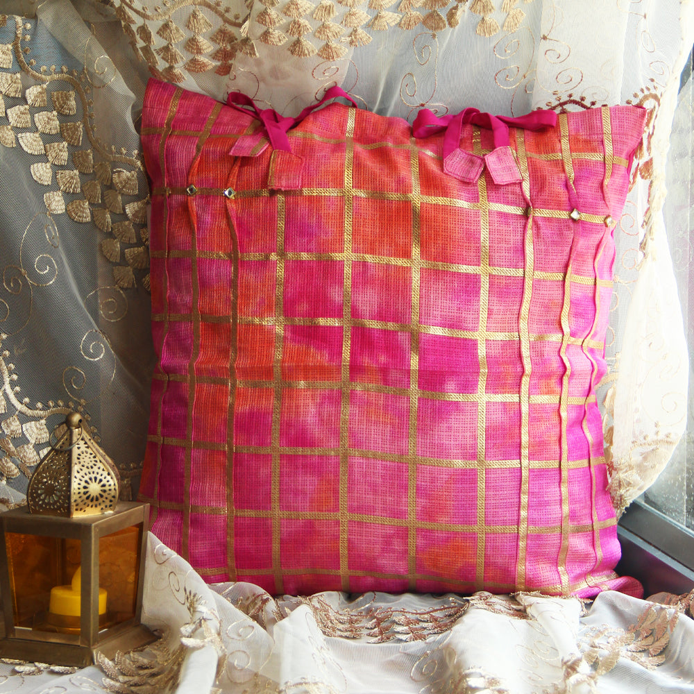 Pink Kota Printed cushion cover