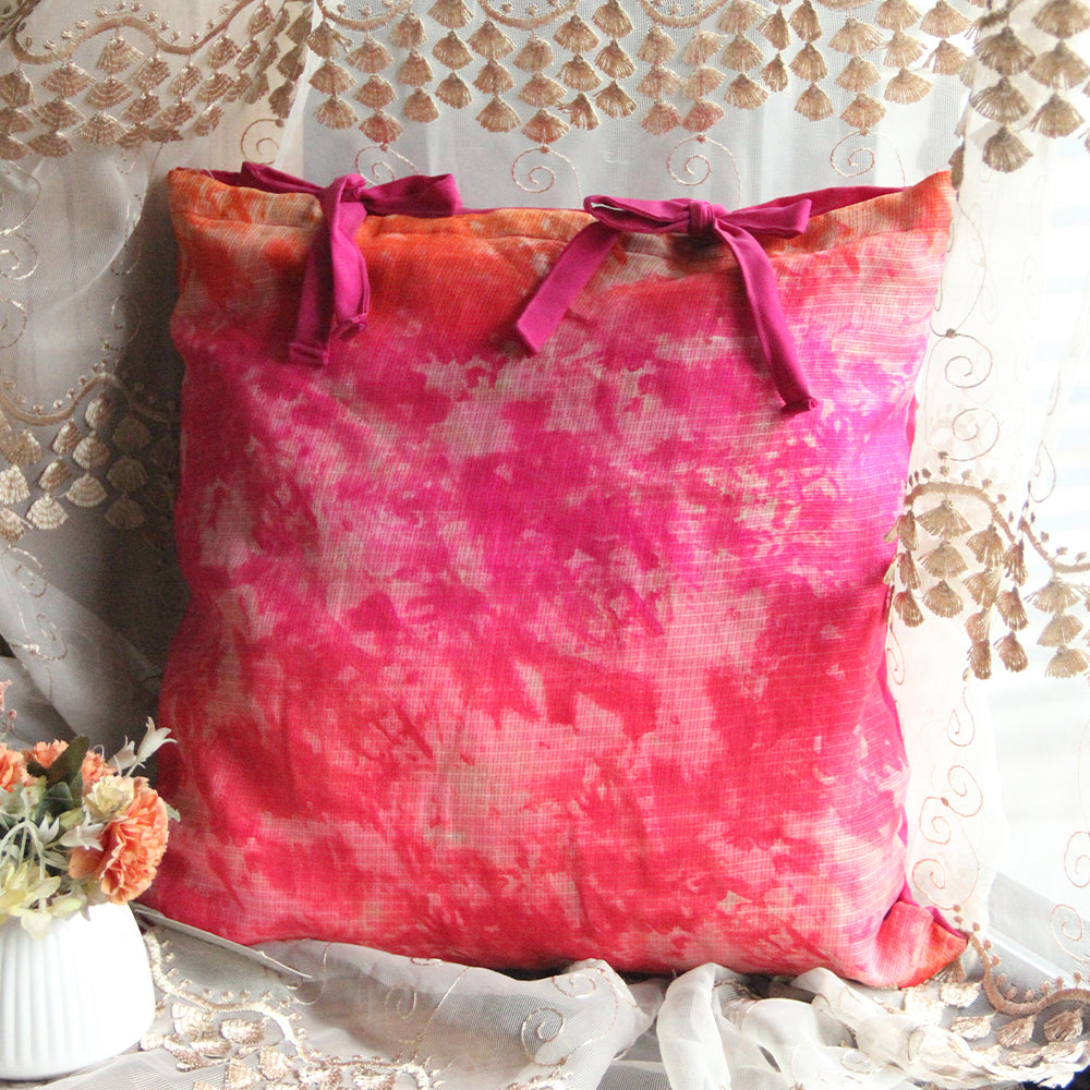 Pink Kota cotton cushion cover