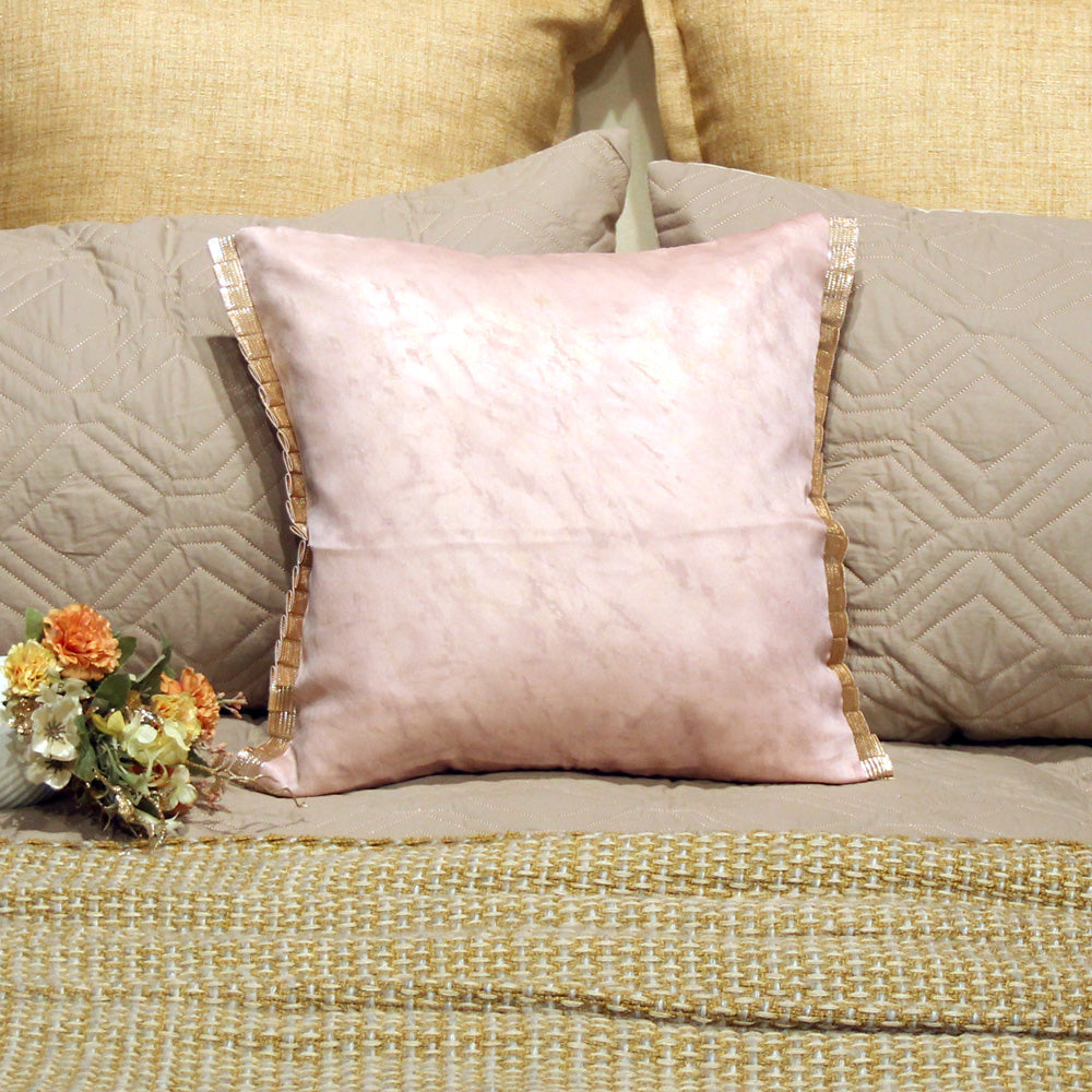Pink marbel side lace cushion