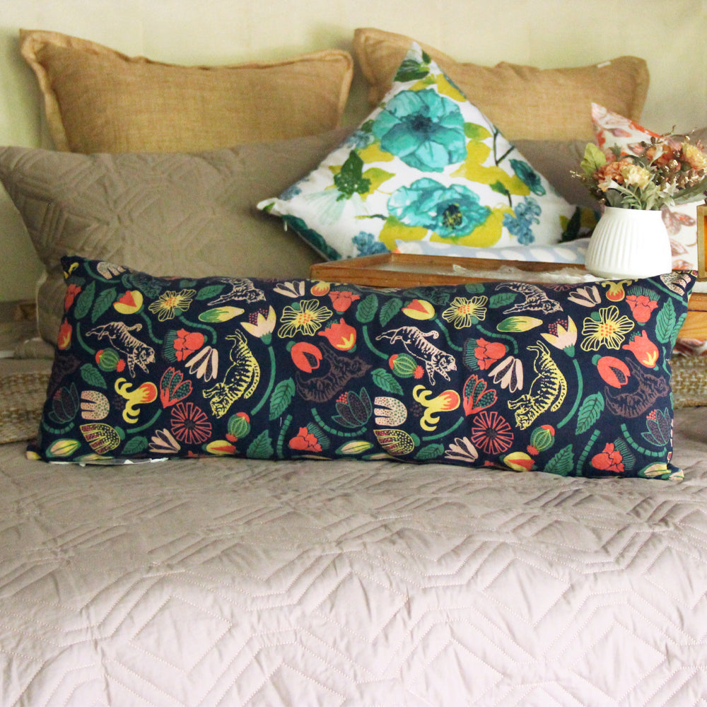 Navy Printed Cushion Cover