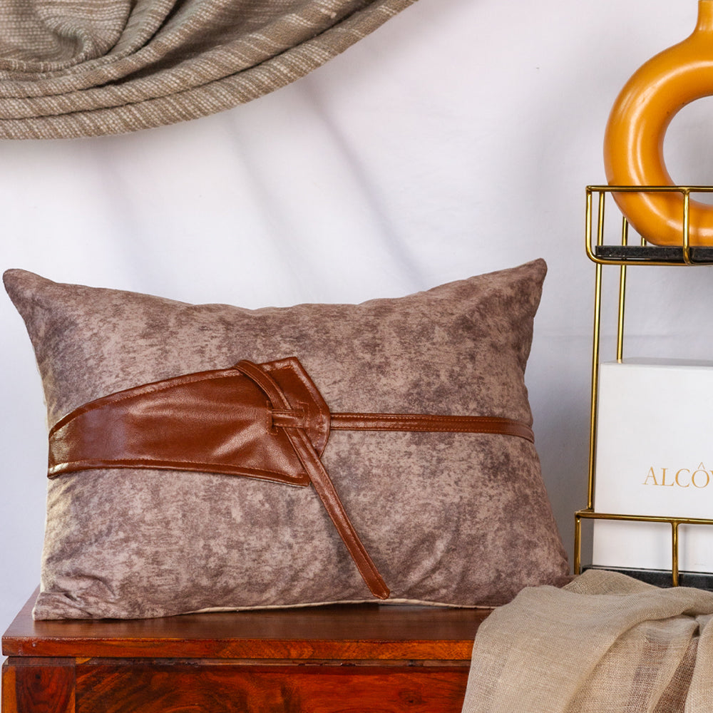 Chocolate Belted Cushion Cover