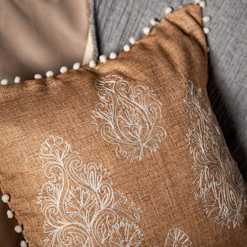 Khadi Aari Cushion Cover