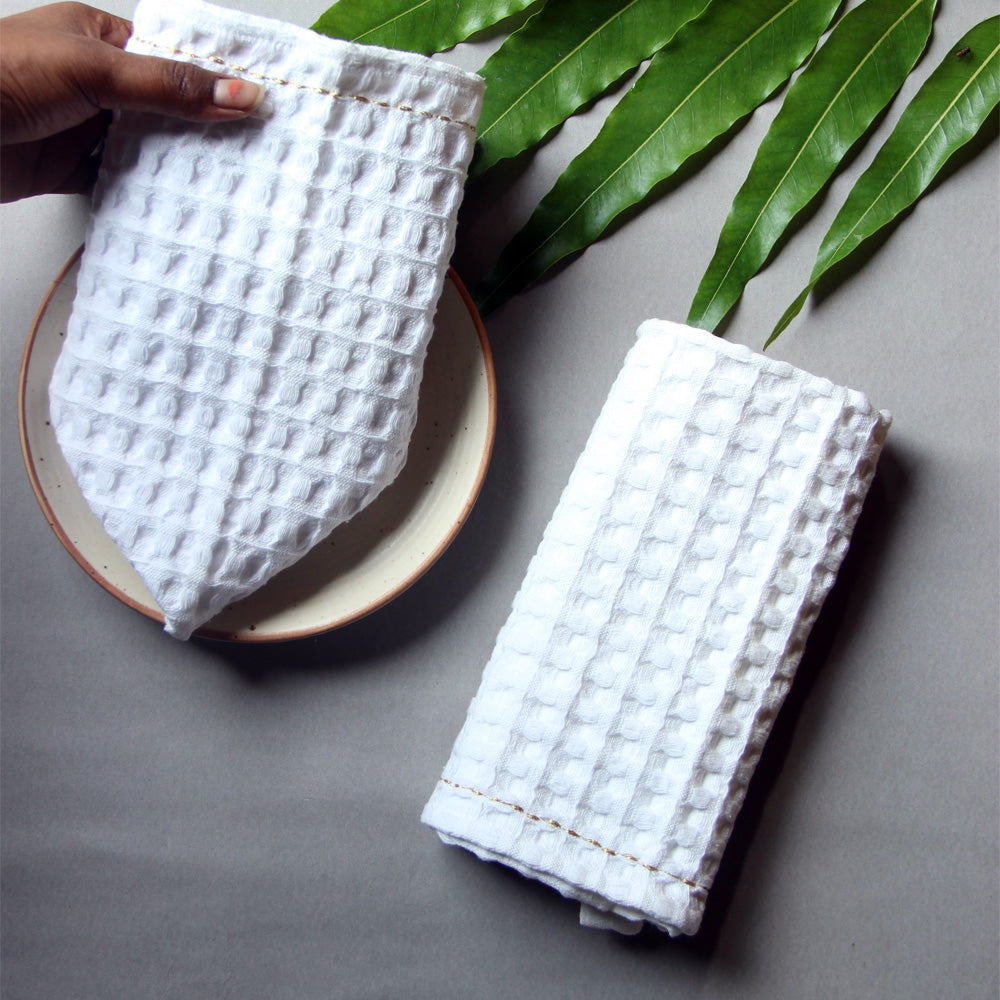White Waffle Table Napkins (set of 2)