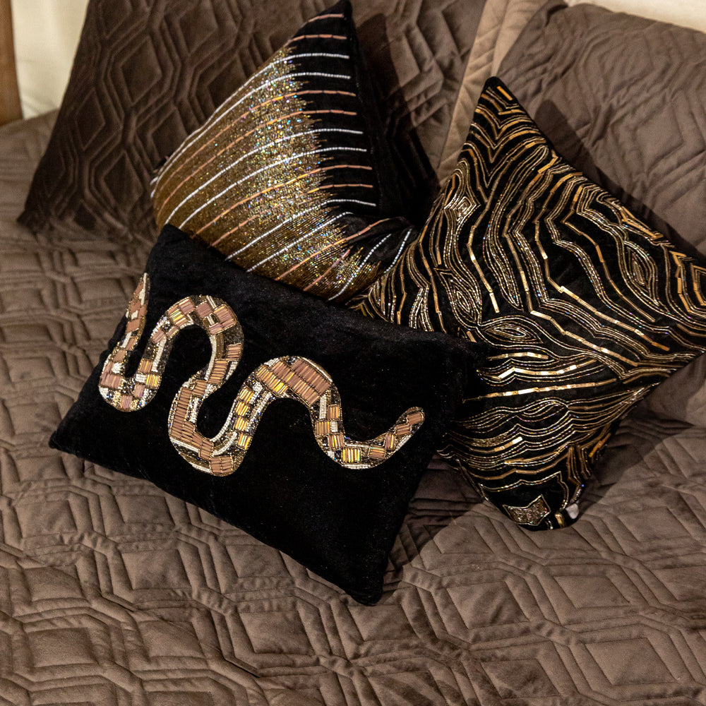 Grey Luxurious Quilted Reversible Bedspread (set of 3)