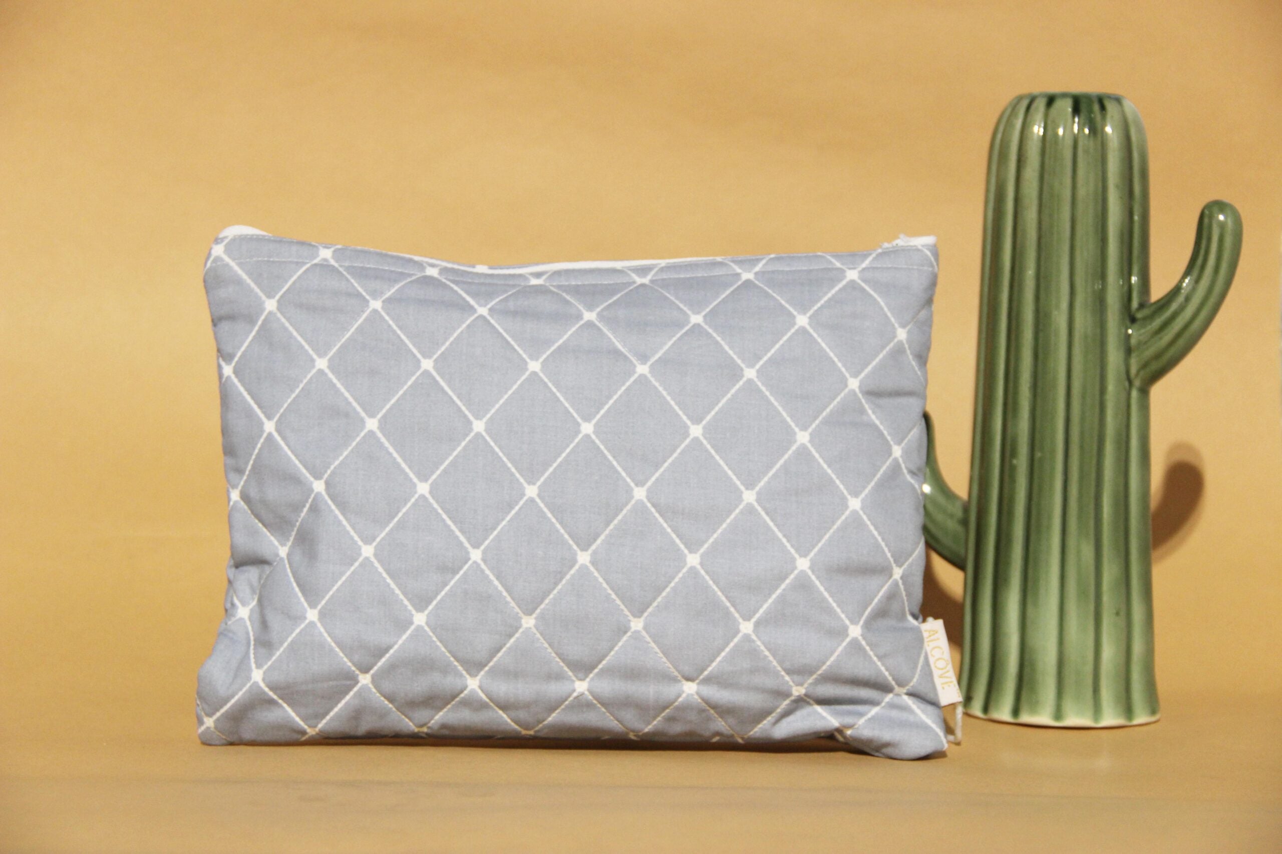 Blue diamond printed utility pouch