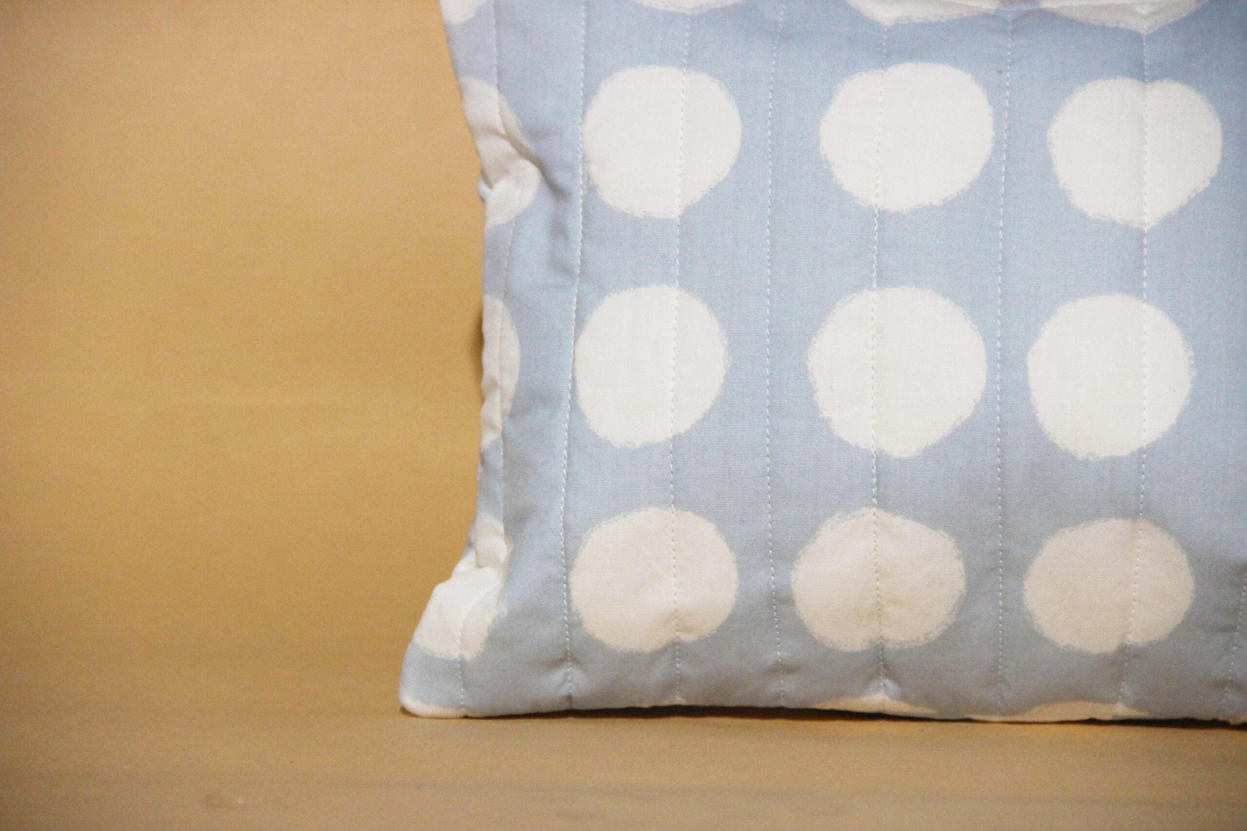 Blue polka dot printed pouch