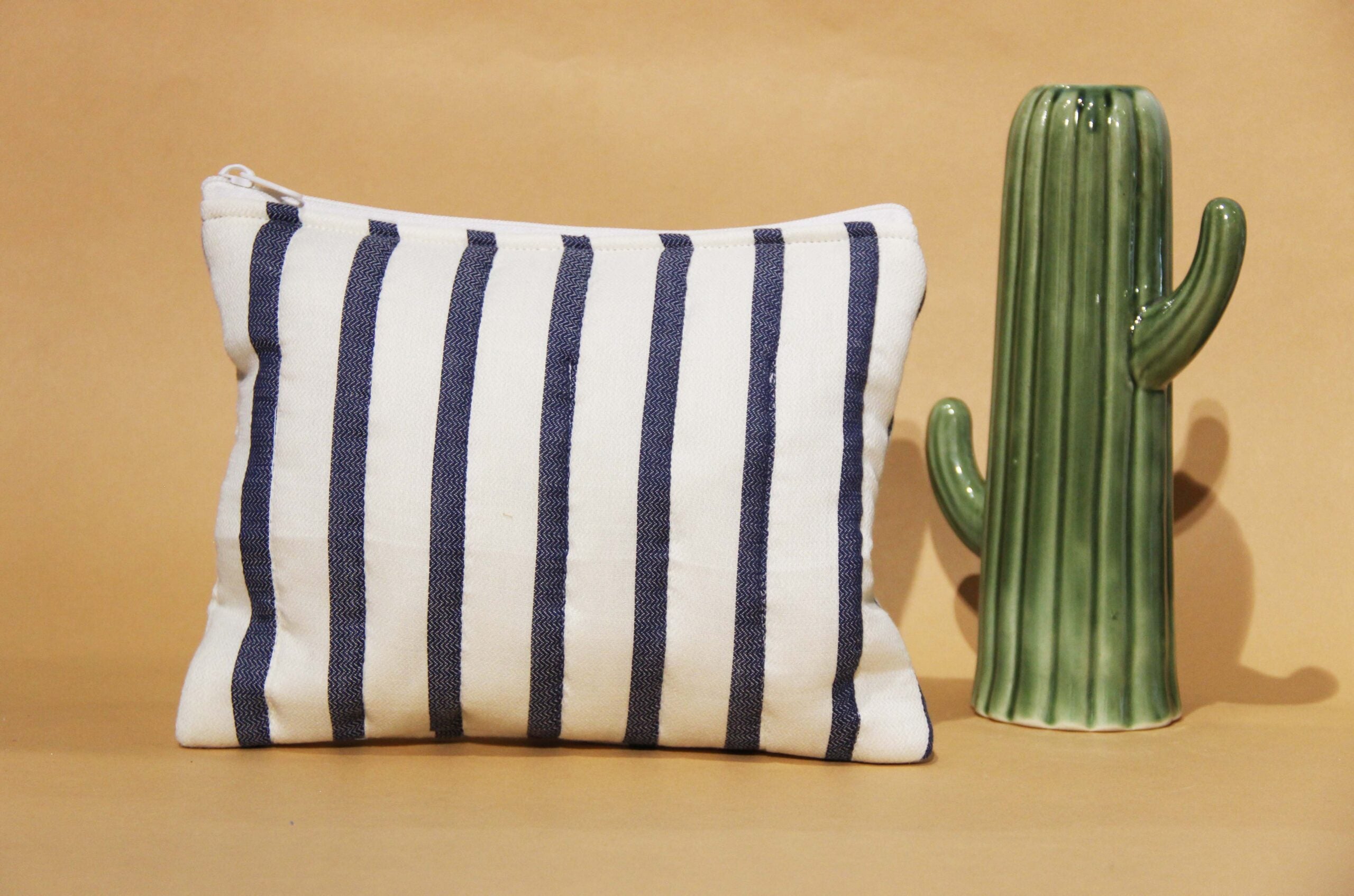Navy Stripes printed utility pouch