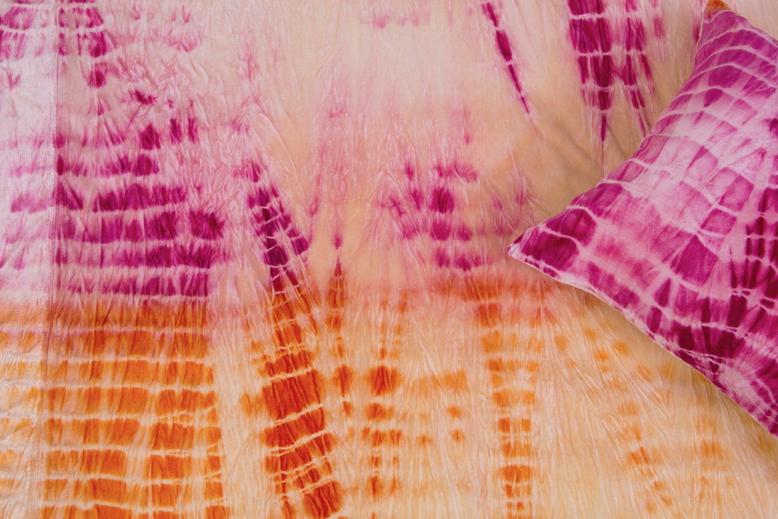 Flamingo Shibori Velvet Bedspread