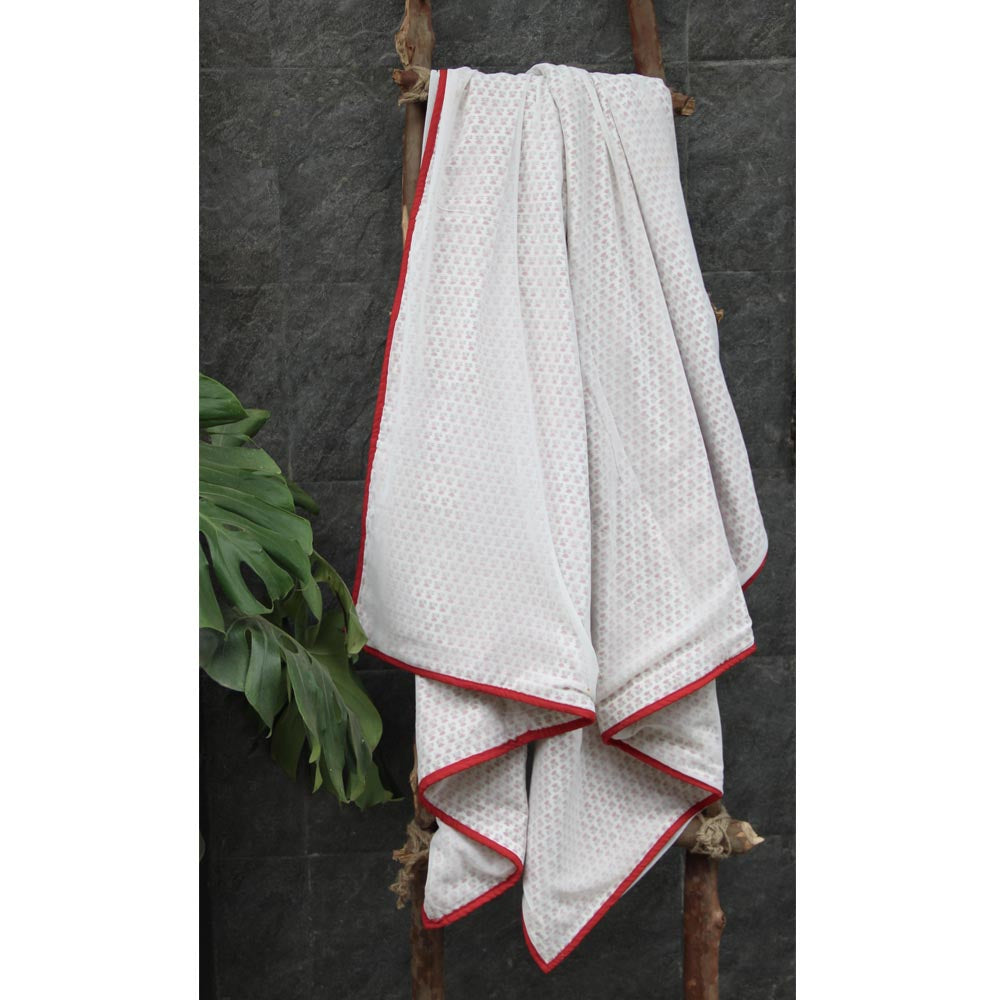 Red printed voile dohars