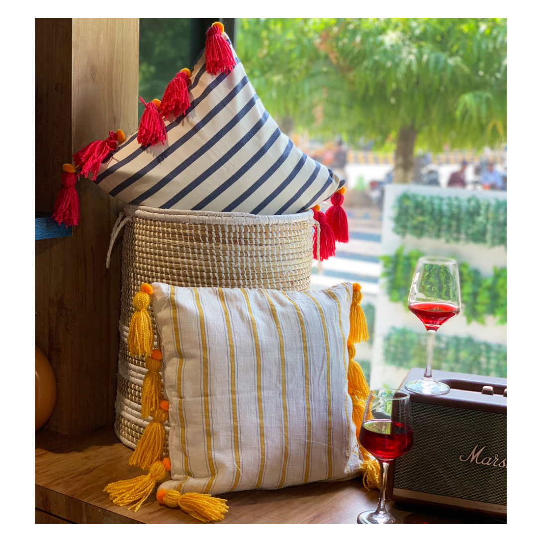 Mustard Stripe Cushion Cover
