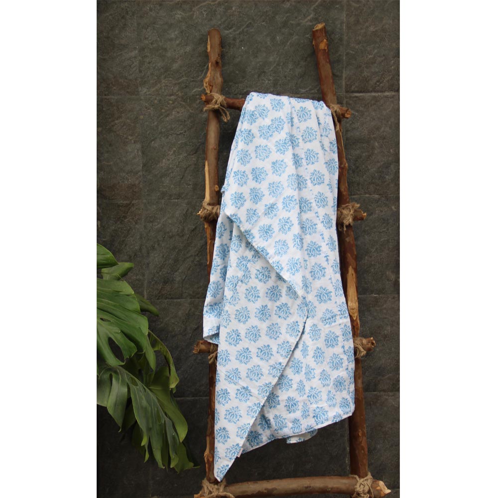 Blue & white block printed dohars