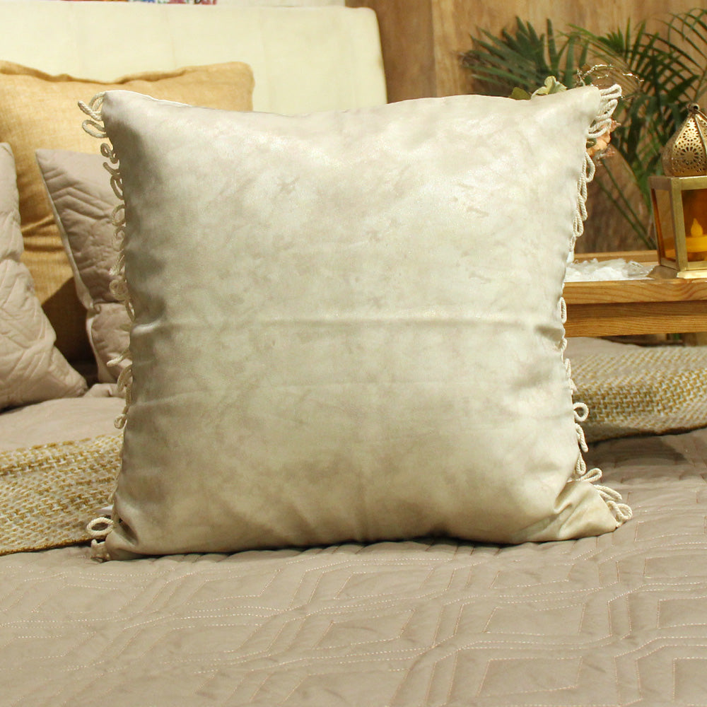 Cream marble loop lace cushion