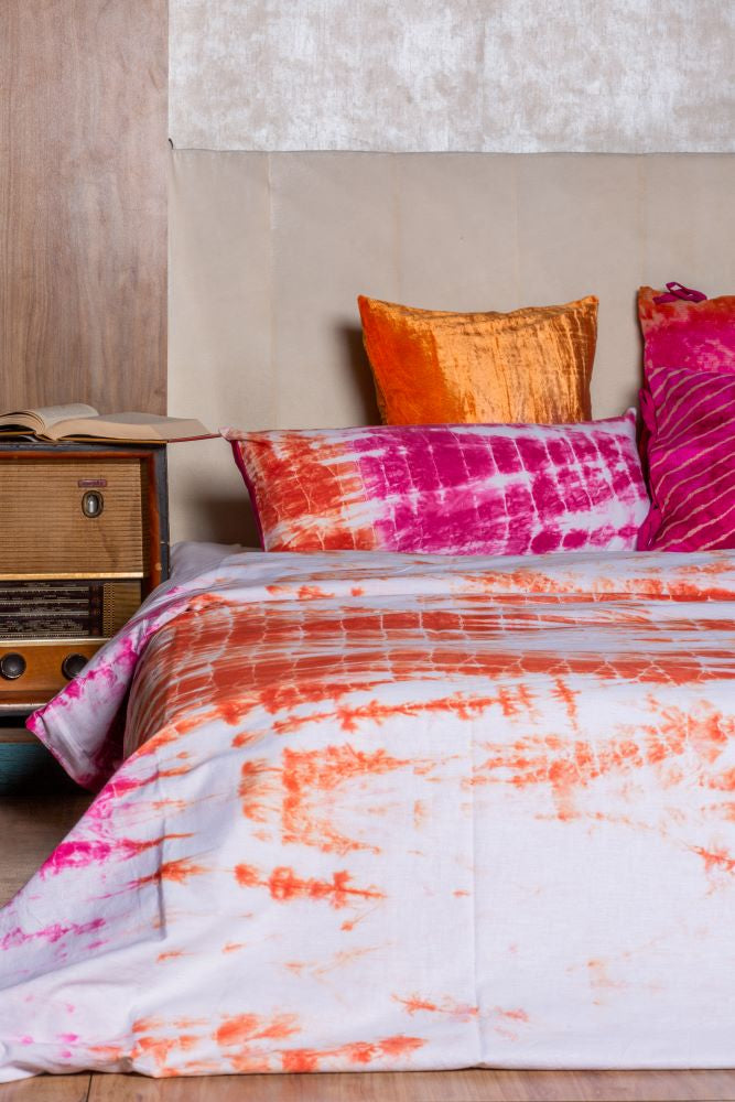 Flamingo Shibori Cotton Bedspread (set of3)