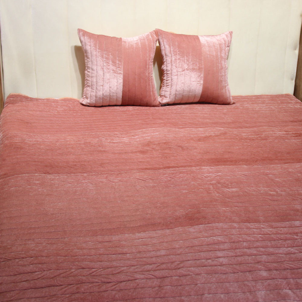 Pink Quilted Bedspread (set of 3)