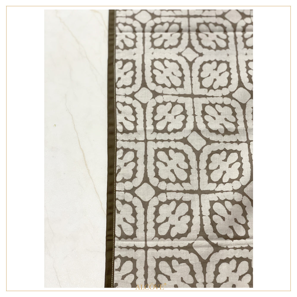 Brown Paisley printed Table Runner