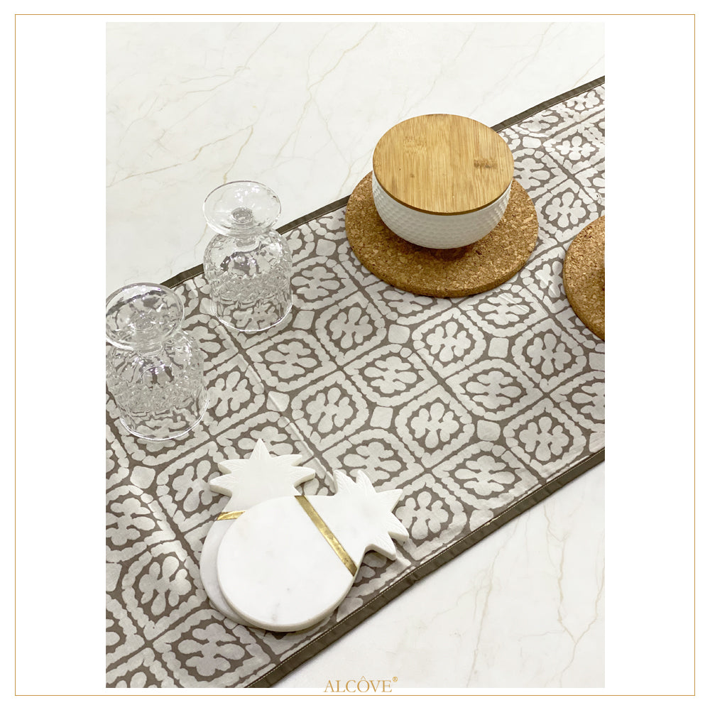 Brown Paisley printed Table Runner