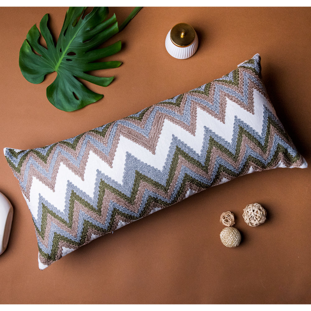 Dual Chevron Aari Cushion