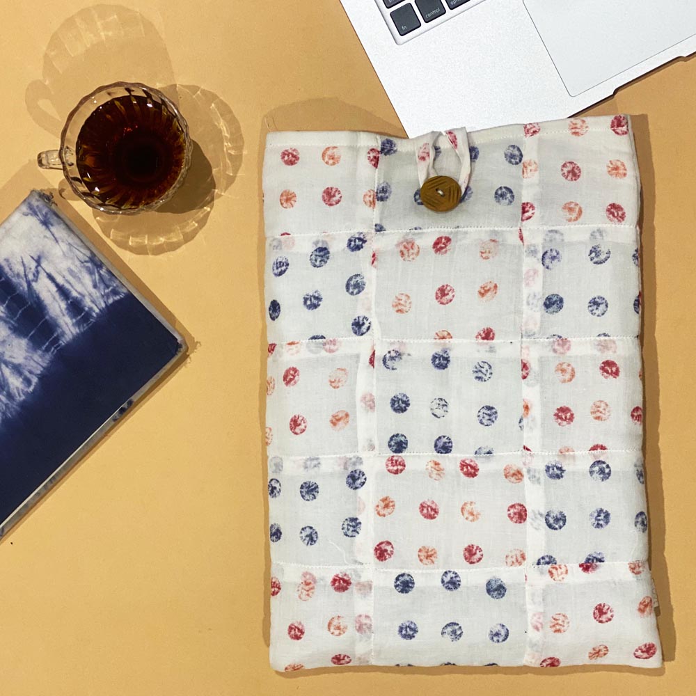 Red & Blue polka dot printed