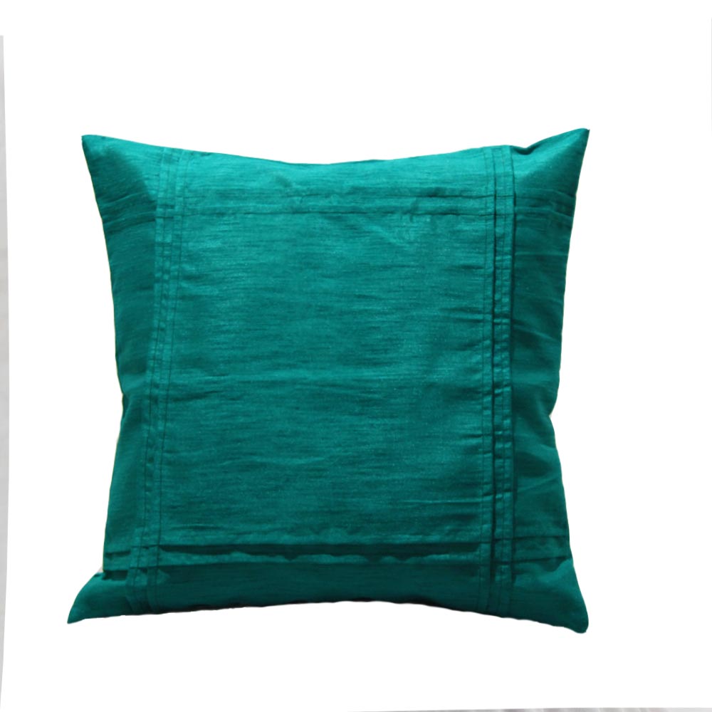 Light Green Basic Pleated Cushion Cover