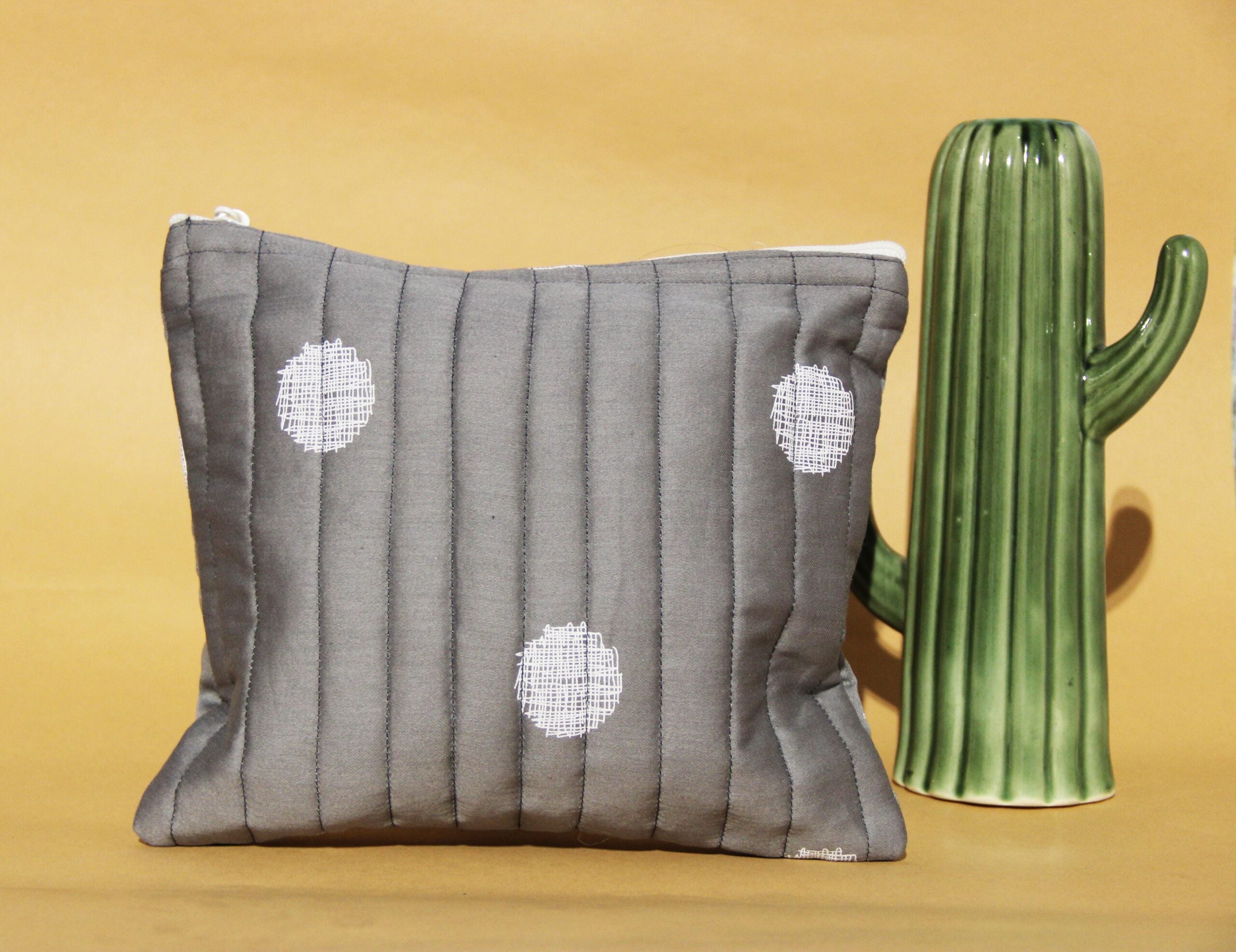 Grey dotted utilty pouch