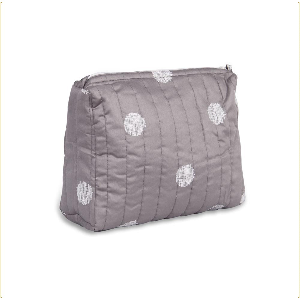 Grey Dotted Utility Pouch (set of 3)
